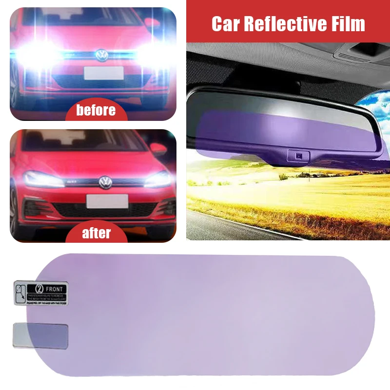 1 Pc Car Interior Rearview Mirror Anti-glare Anti Fog Film Night Reversing Glare Protection Waterproof Auto Sticker Accessories