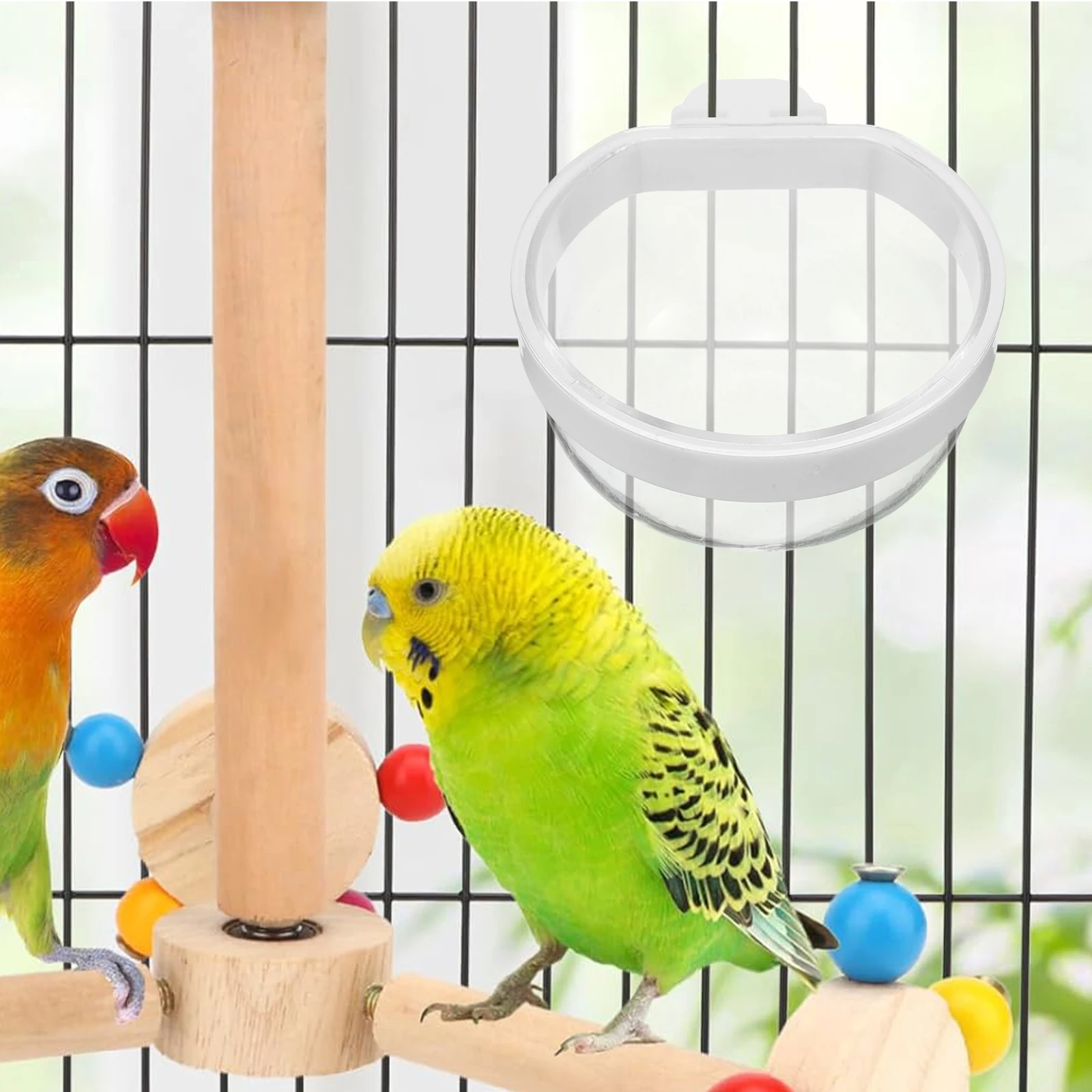 

12Pcs Parrot Water Feeder Detachable Transparent Hanging Bowls Spill Proof Bird Cage Food Water Dish Small Bird Feeding Cups