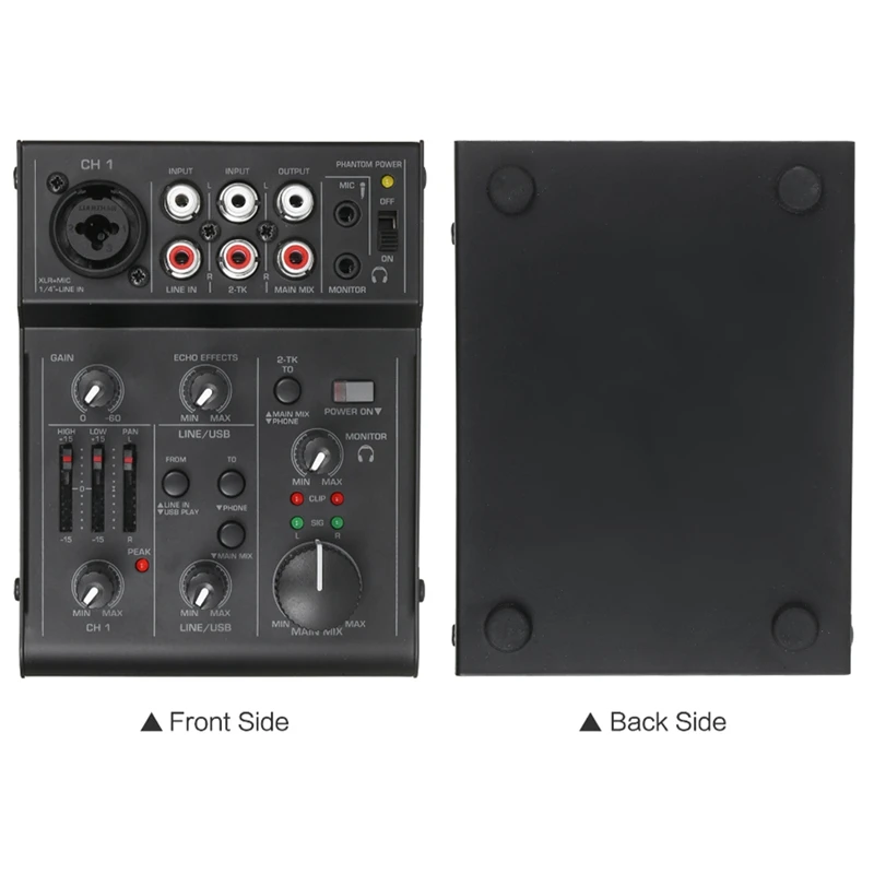 Mixing Console USB Audio Interface Built-In Effect Mini Professional Mixer Sound Card