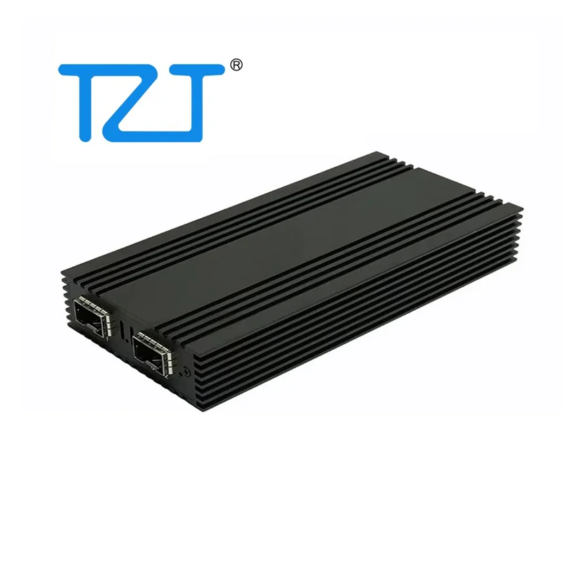 TZT USB4 to Dual-port Fiber SFP+ Ethernet Adapter 10Gb High Speed Network Card Compatible with Thunderbolt 3/4