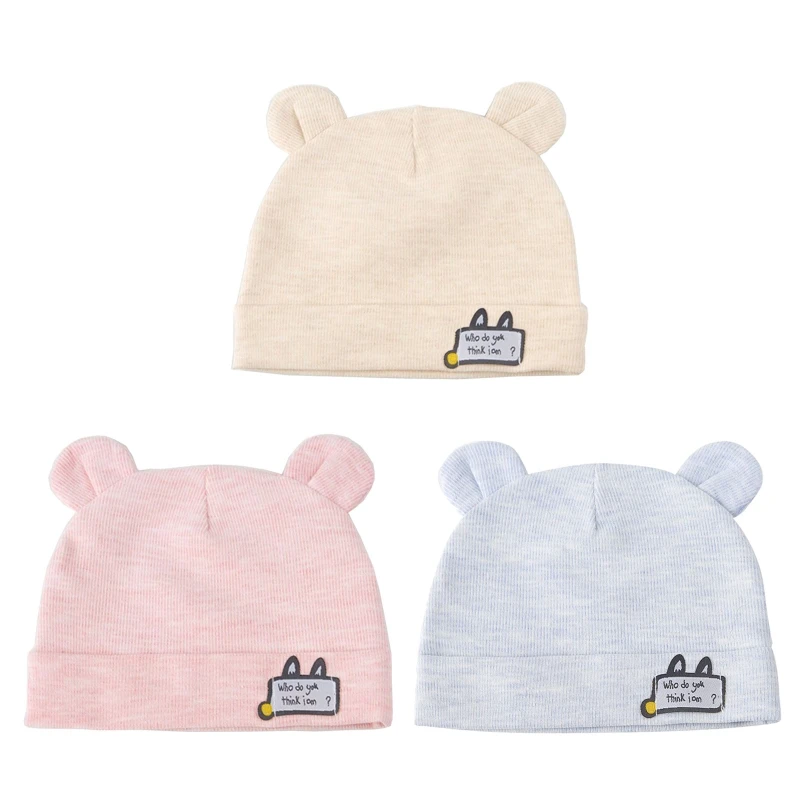 Handsewing Baby Knit Hat Cotton Beanie Hat Comfort Unisex Headdress 0-6M Newborn