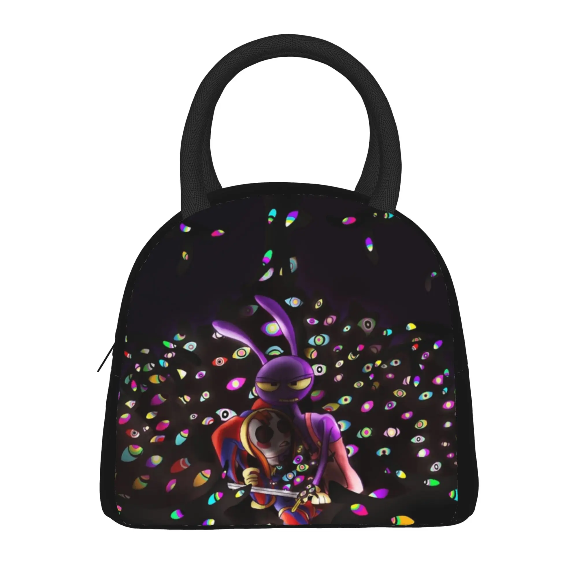 Pomni And Jax Cartoon Digitals Circus  Insulated Lunch Bags Thermal Bag Meal Container  Leakproof Lunch Box Tote Food Handbags