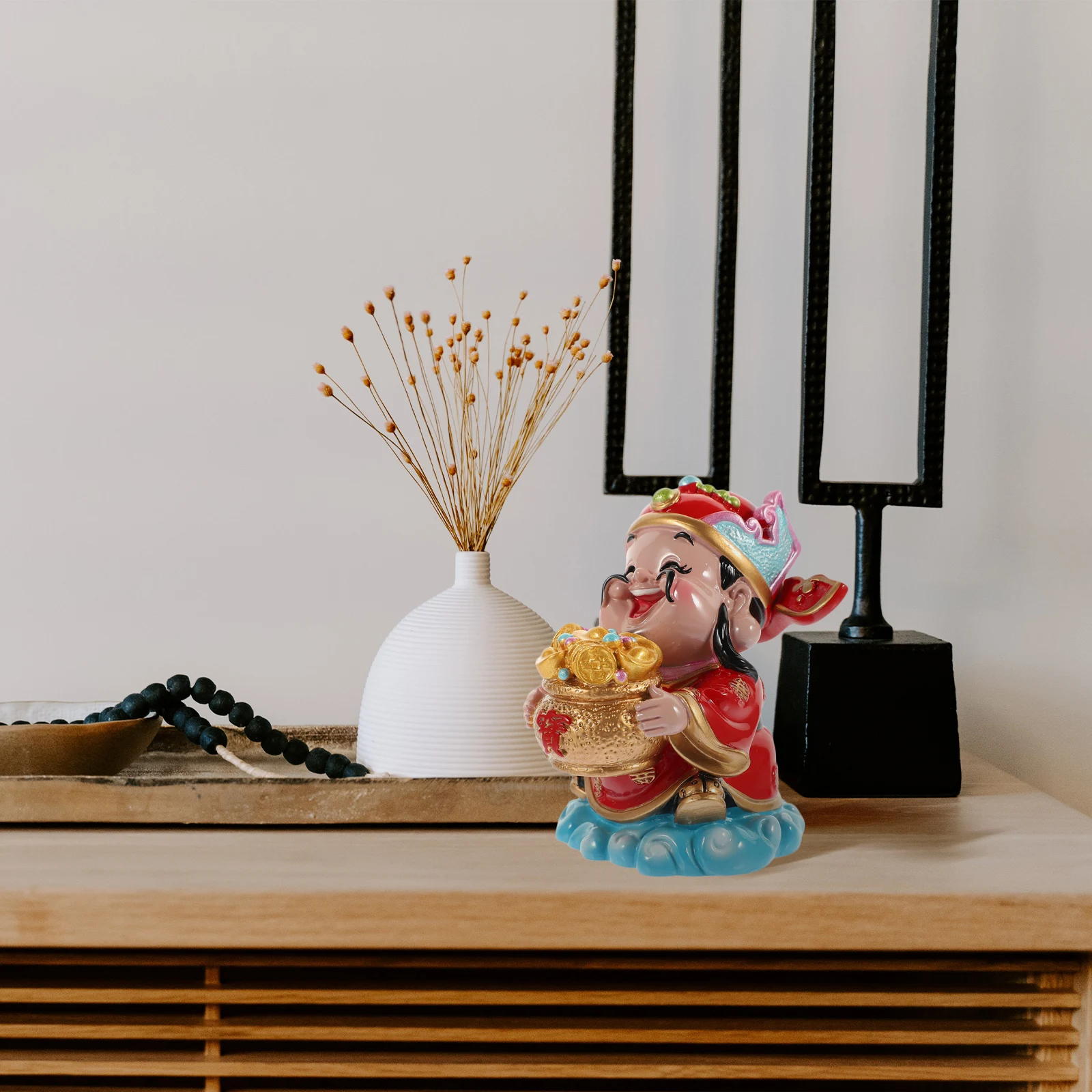 

Resin Wealth Statues Unique Desktop naments Home Decor Cartoon Figurines Chinese Style Living Room Adornments Prosperity Symbols