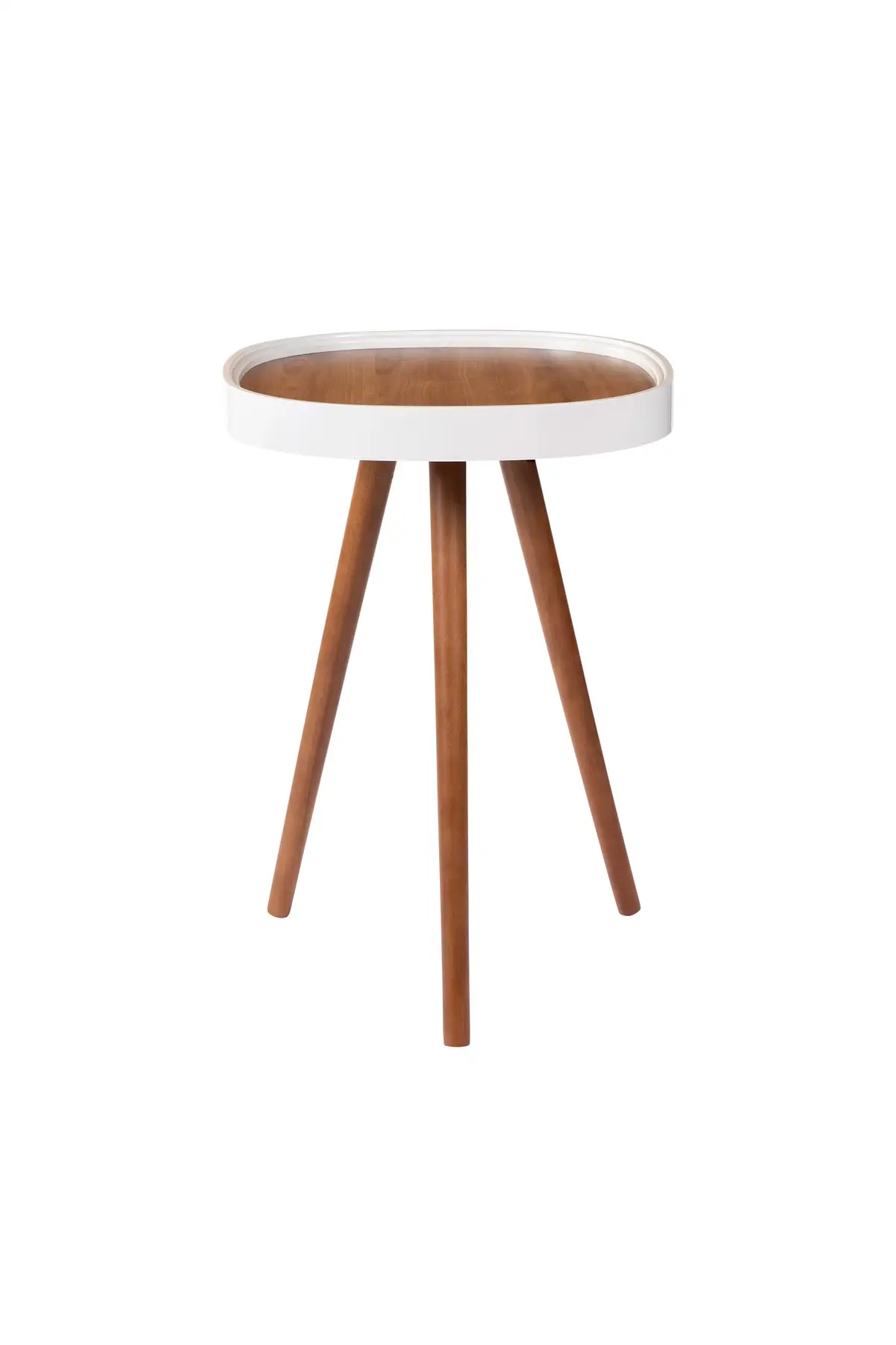 DOLBOVI Bali Single Side Coffee Table 44x58cm Walnut Coated Table, Beech Legs Coffee Table