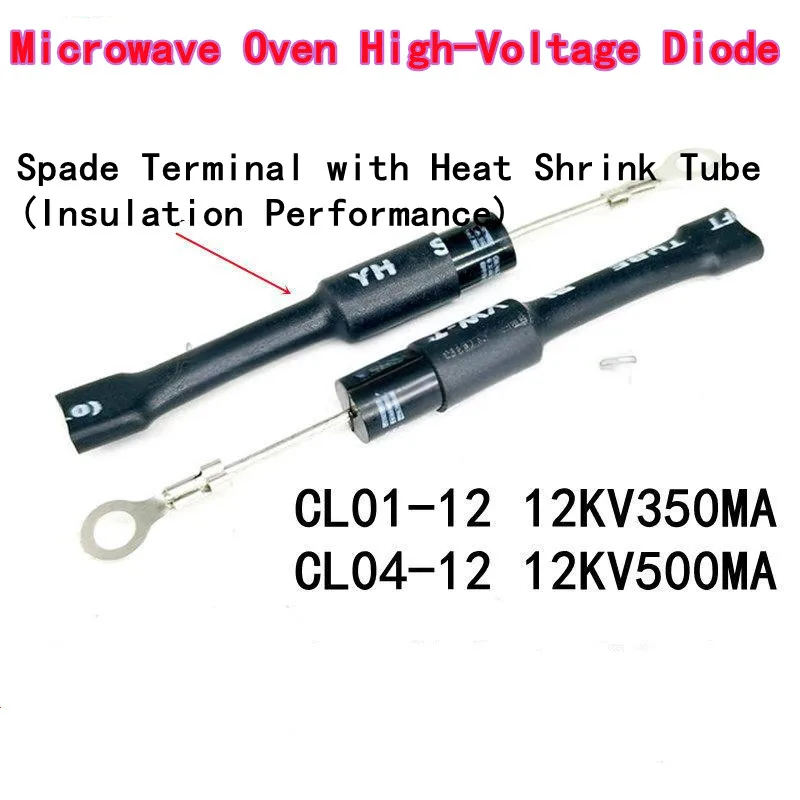 10PCS Microwave Oven High-Voltage Diode CL01-12 with Terminal Heat Shrink Sleeve 12KV High-Voltage Silicon Stack Pellet CL04-12