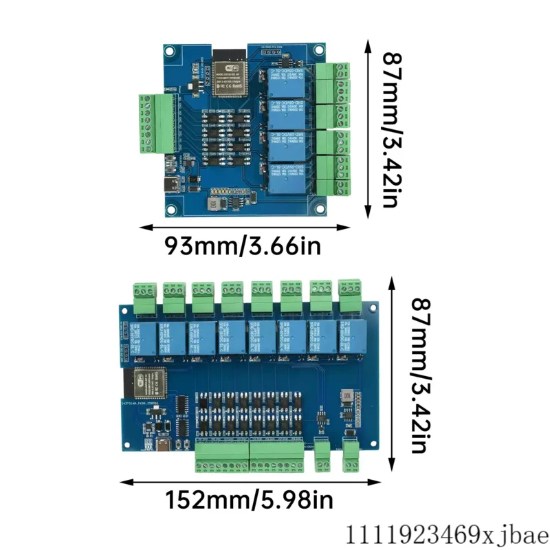DC 9-24V 4/8 Channel ESP32 Modbus Relay RS485 Optocoupler Isolation Optional Enclosure Power Supply CH340 Chip