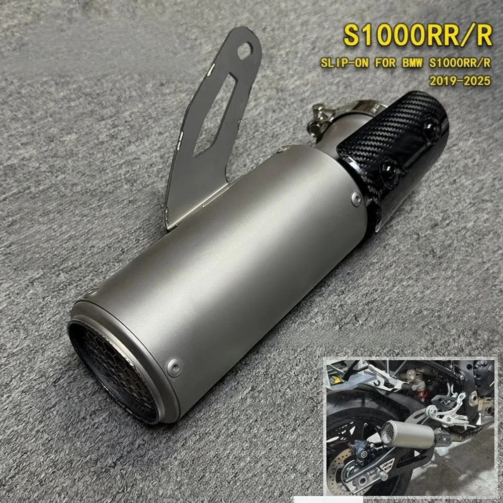For BMW S1000RR 19-26 FST Titanium Alloy Exhaust Pipe with Genuine Carbon Maintenance Cover for High-Temperature Isolation