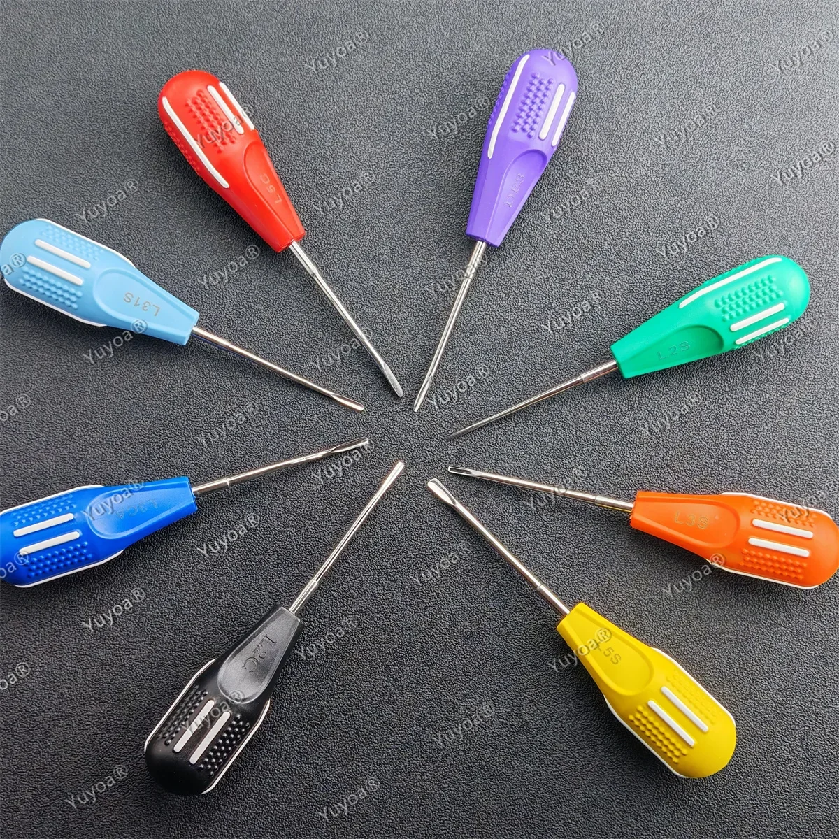 8pcs Dental Luxating Lift Elevator Kit Dentist Minimally Invasive Surgical Screwdriver Curved/Straight Root Extracting Tools