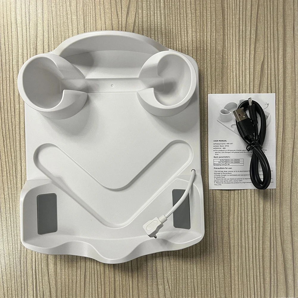قاعدة شحن لـ Meta Quest 3S VR Headest محطة شحن سريعة مع حامل شحن ضوء RGB لسماعات الرأس Meta Quest 3S/3/2 VR