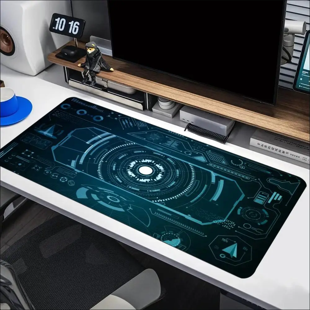 Cyber Circuit Tech Design Extended Mouse Pad Non Slip Rubber Desk Mat For Gaming Laptop Keyboard And Home Office Workstation