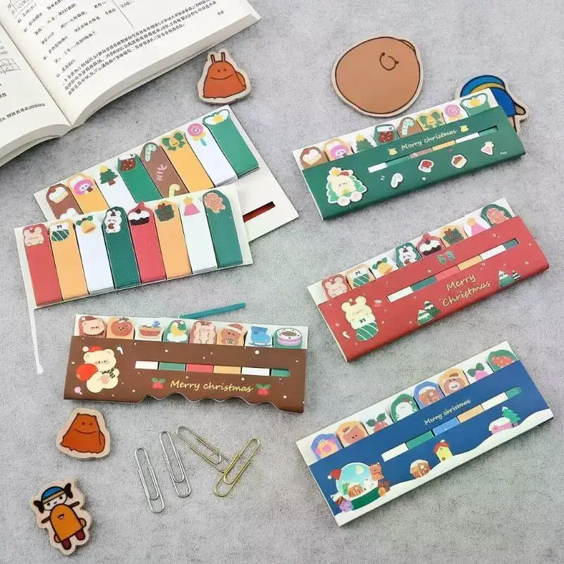 Рождественские заметки для рядных станций, милые наклейки для студентов с героями мультфильмов, ценные канцелярские принадлежности для заметок N Sticky Notes