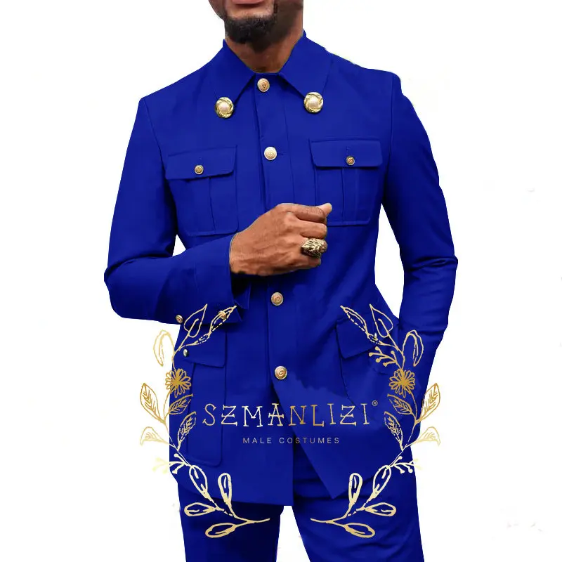 Mode Öl grün Männer Anzüge 2 Stück Business-Anzug chiness Blazer Groom smen formelle Hochzeit formelle Party Anzüge Jacke Hosen