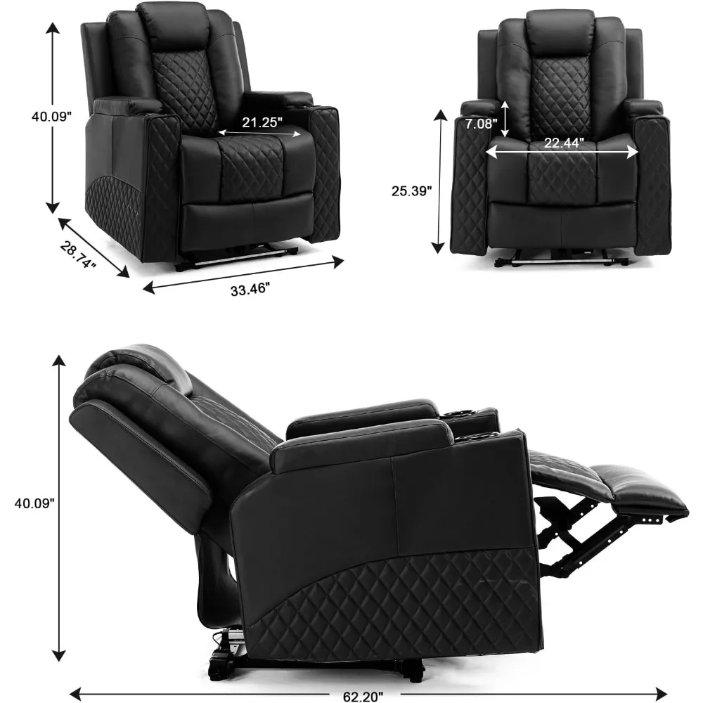 Rocker Recliners for Adults, Swivel Reclining Chair with Massage and Heat, Manual Rocking Chair Christmas Gift for Parents