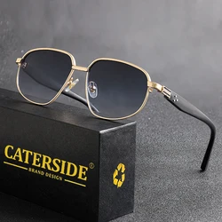 CATERSIDE Retro Pilot Sunglasses Men Metal Frame Fashion High-Quality Women Sun Glasses Business Party Sports Lunette De Soleil