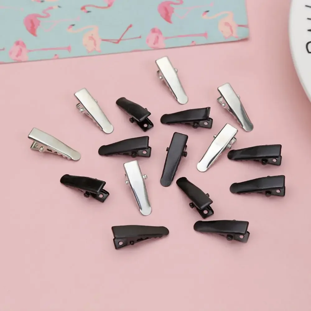 10 Pcs/set Simple Design Black White Metal Hair Duckbill Clips Cute Pure Color Small Hair Clip For Children Diy Accessory