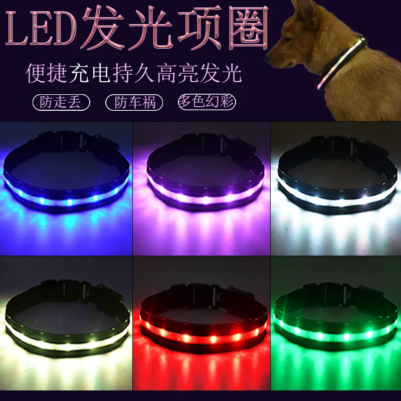 New Running Horse Lantern Type-c Charging LED Glow Colorful Pet Dog Collar