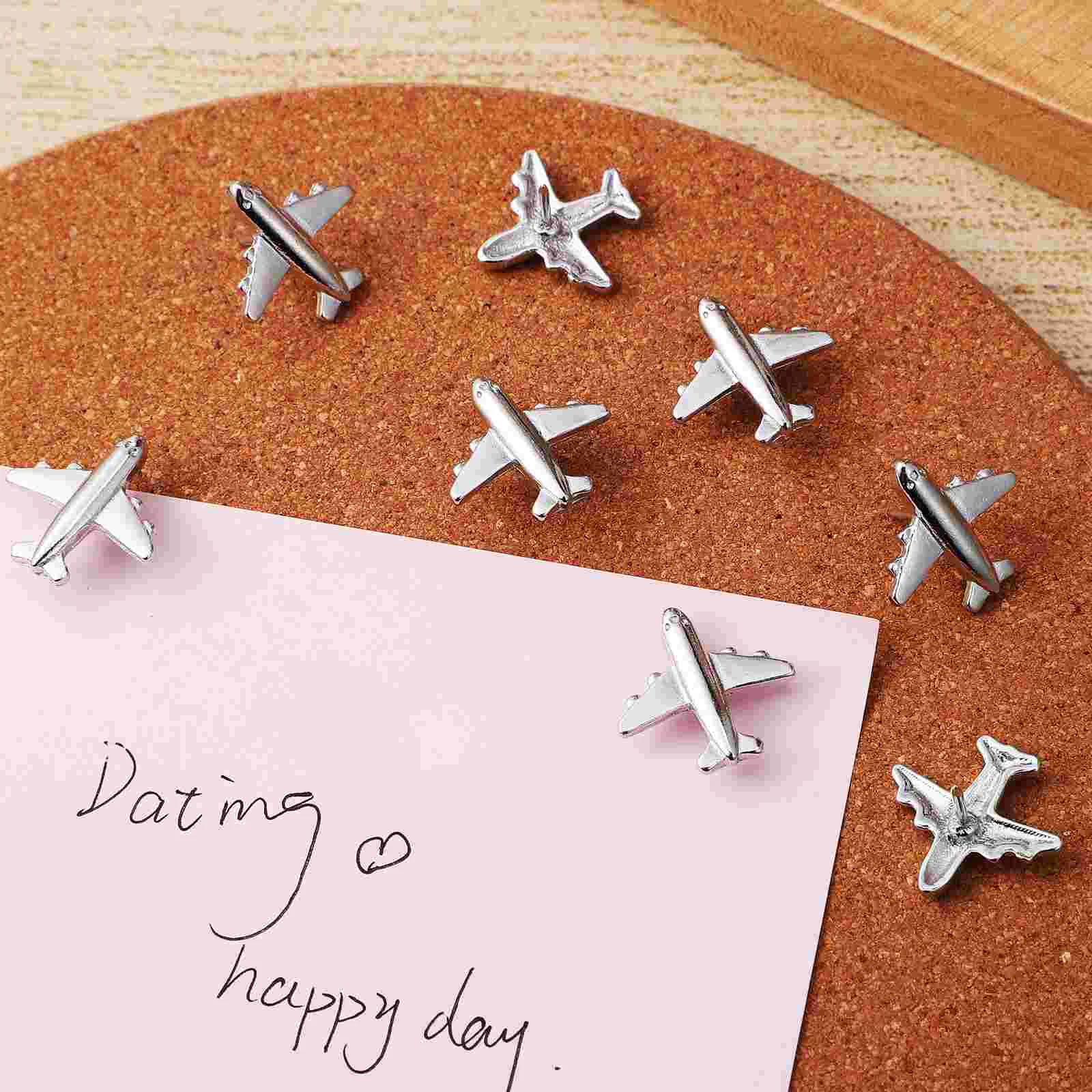 Airplane Push Three-dimensional Metal Aircraft Cork Board Paper Bulletin Tacks