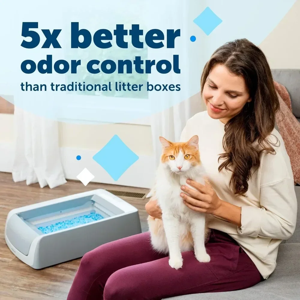 ScoopFree Crystal Plus Front-Entry Self-Cleaning Cat Litter Box - Never Scoop Litter Again