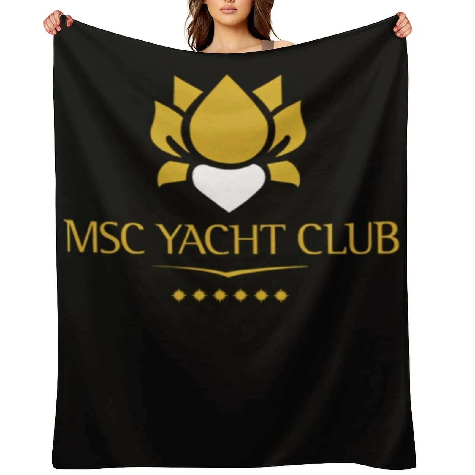 

Msc Yacht Club Logo Design Throw Blanket Single Cute funny gift Moving Blankets