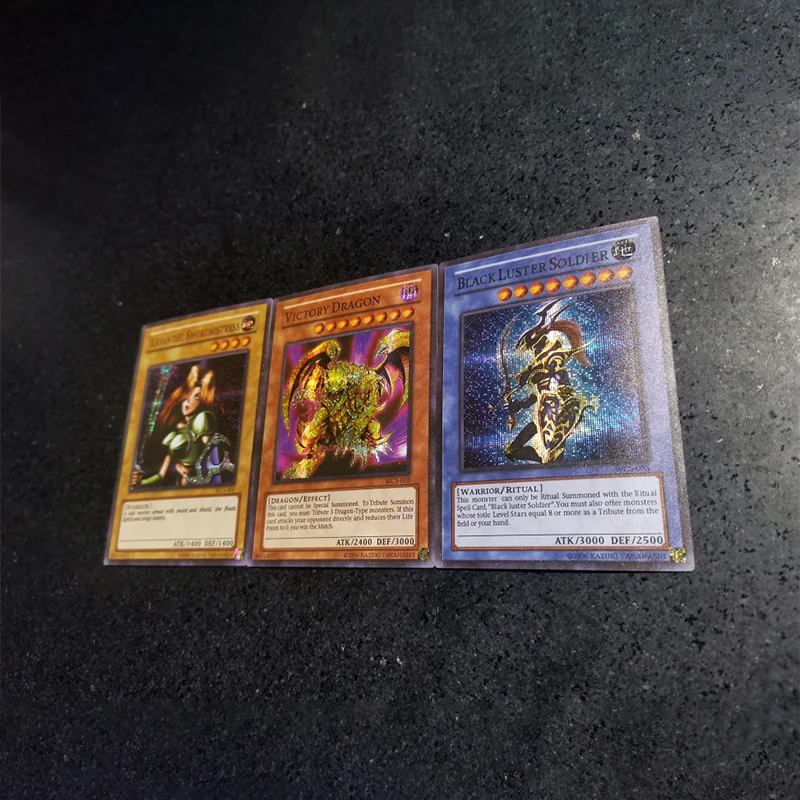 3Pcs/set Yu-Gi-Oh! Diy Self-Control Ocg Victory Dragon Black Luster Soldier Kanan The Swordmistress Game Card Collection