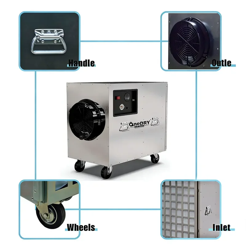 Industrial Air Cleaner HEPA Filtration System Sturdy Metal Casing Air Purifier High Airflow Dust Control Machine for