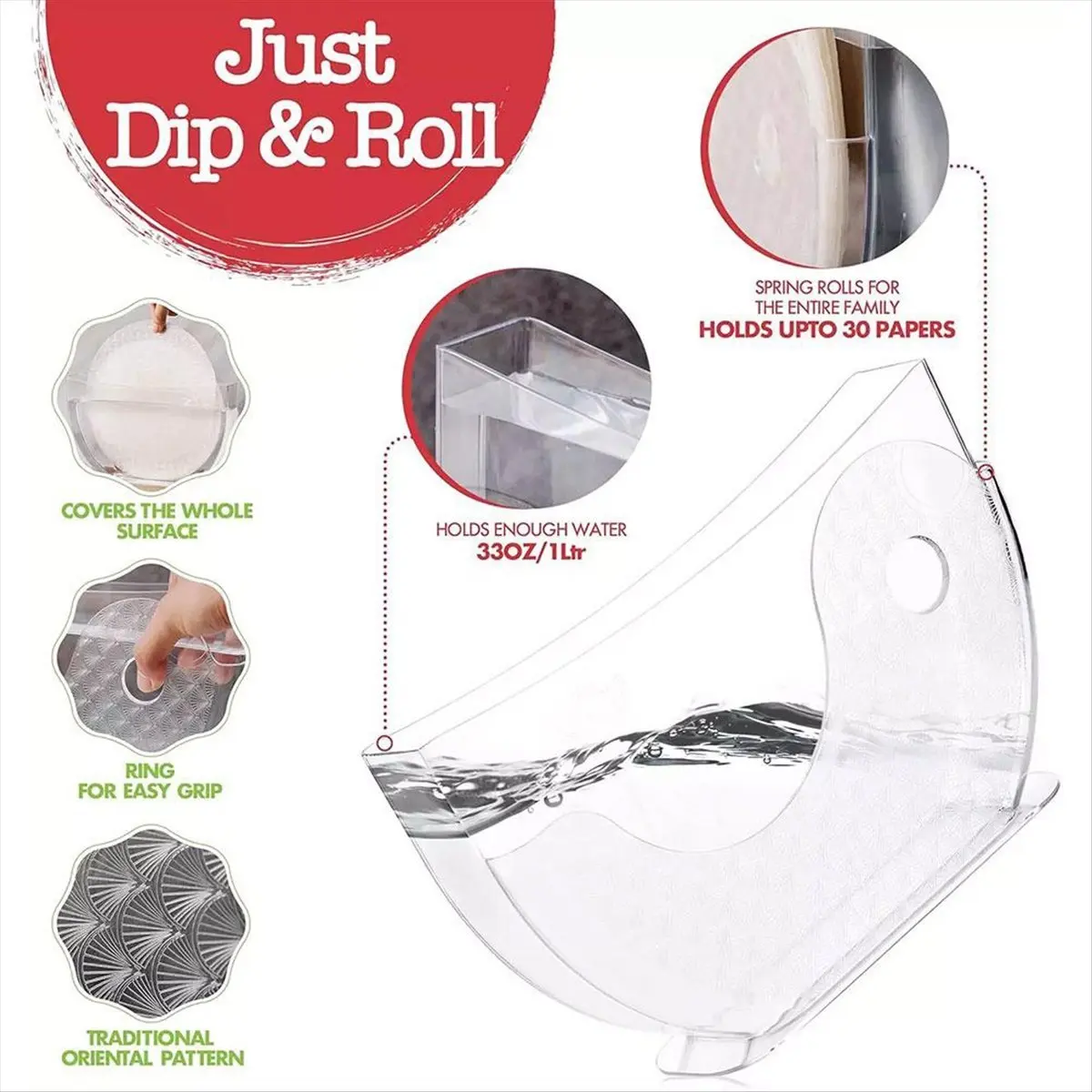 BHBL Rice Paper Packaging Container Spring Rolls Water Bowl Rice Paper Holder Vietnamese Pie Box Kitchen Tools