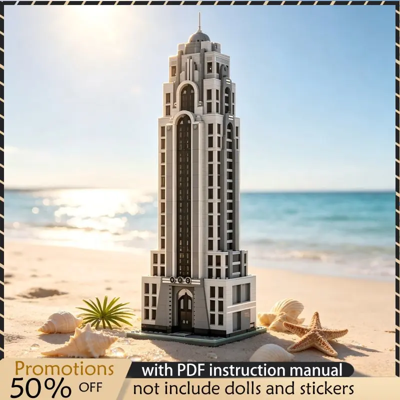 3596PCS MOC Art Deco Style High‑rise Skyscraper Architecture Model Building Blocks DIY Assembly Toy Adult Collector Collection