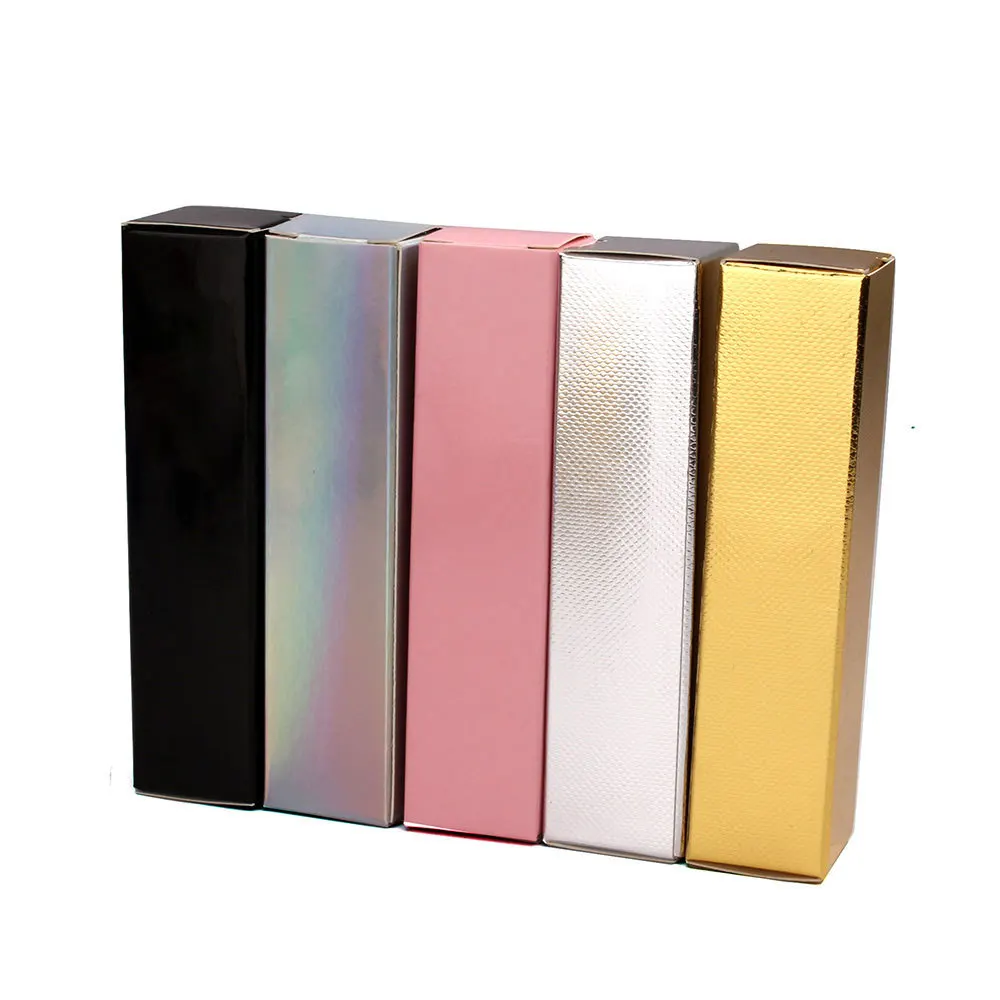 10pcs/set Lip Gloss Tube Packaging Carton Box Lipstick Balm Tube Packaging Bag Diy Paper Packing Case 27*27*115mm