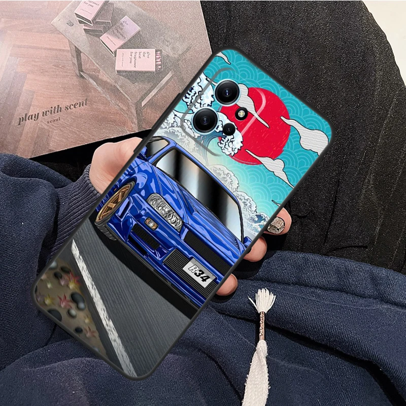 Skyline GTR R34 Cover Phone Case For Xiaomi Redmi Note 9 8 10 11 12 Pro 11S 10S 9S 12S Redmi 12 9C 10C 12C