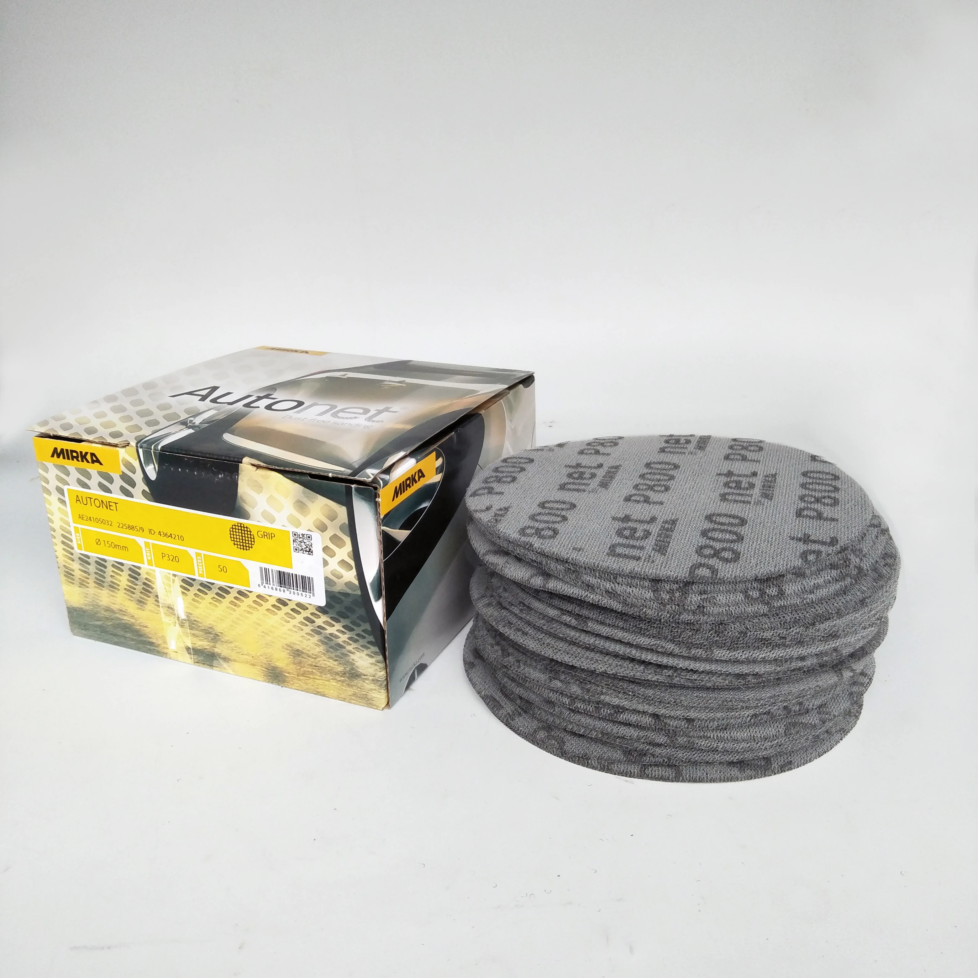 50 قطعة 6 بوصة 150 مللي متر أكسيد الألومنيوم خالية من الغبار ومكافحة حجب جلخ ميركا الصنفرة شبكة القرص الصنفرة سطح السيارة الرملي