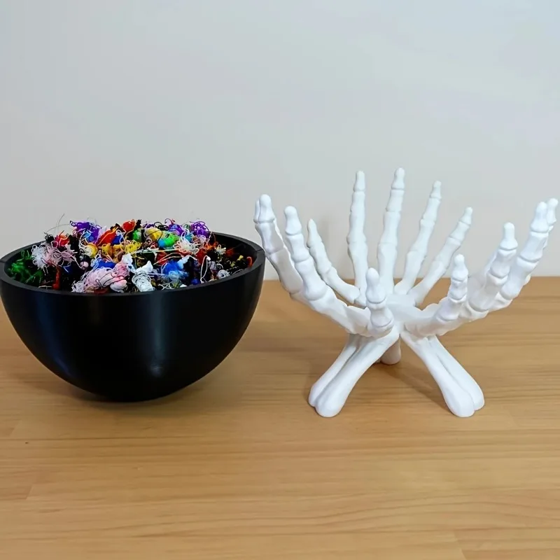 هالوين وعاء الحلوى القوطية الهيكل العظمي الأيدي الحلوى تخزين حامل متعدد الوظائف هالوين حامل مُنظِم ديكور المنزل مخيف
