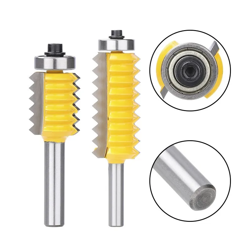 1PCS 8mm Shank Finger Joint Glue Milling Cutter Multi-tooth wave type Joint Router Bit For Wood Tenon Woodwork Cone Tenoning Bit
