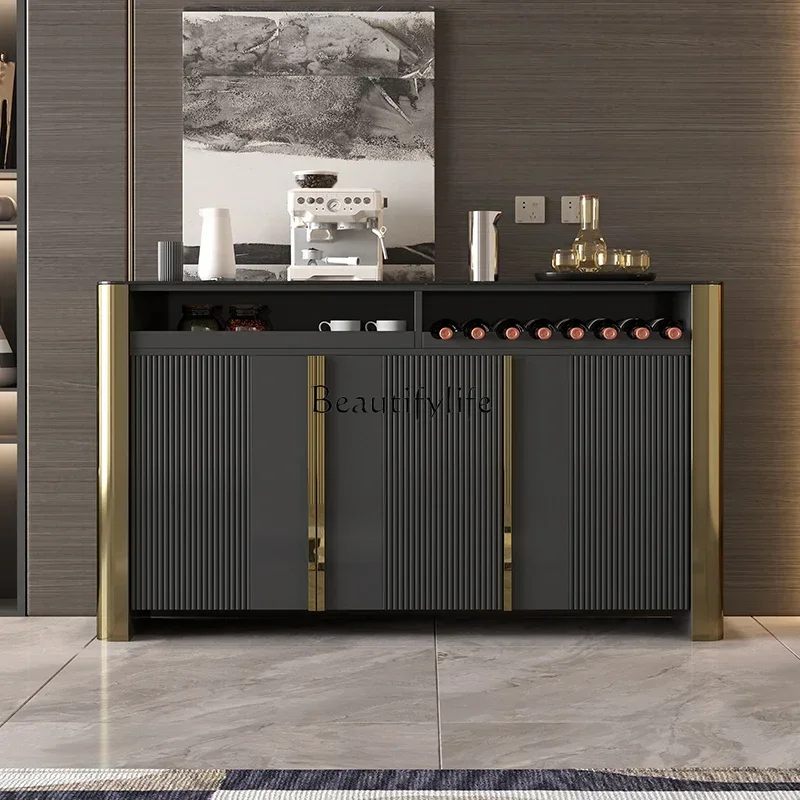 

FG11Italian light luxury dining side cabinet modern simple wine cabinet restaurant storage rock slab baking paint