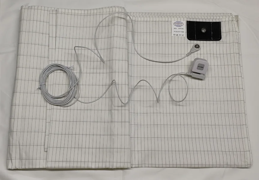 

MAXSHARER Grounding bed sheet 76*190cm conductive Silver fiber flat sheet Organic Cotton Earthing sheet for Better Sleep