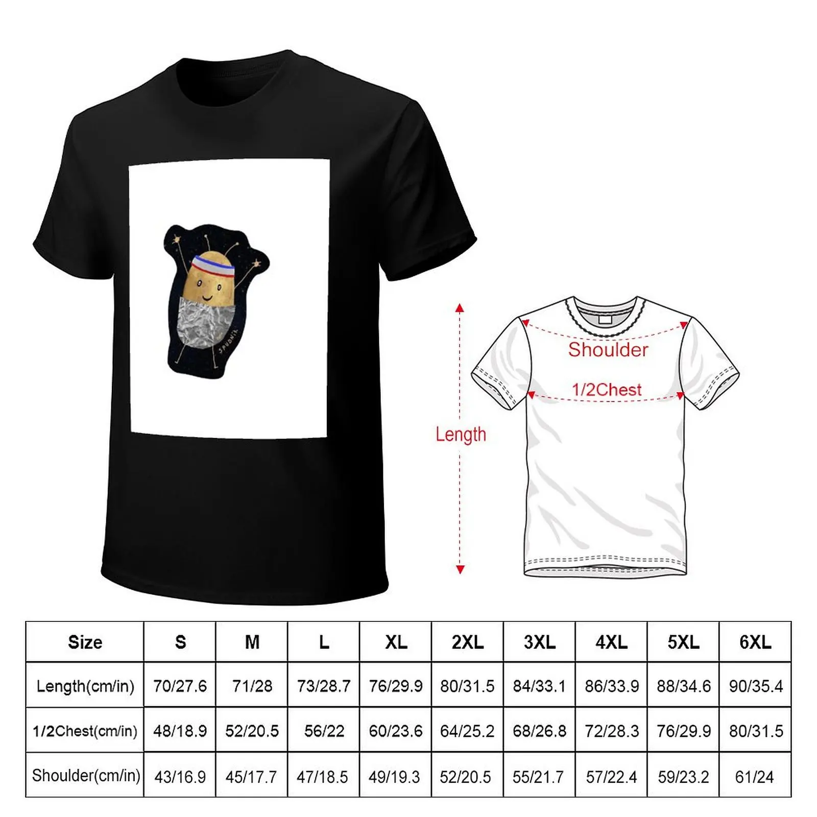Spudnik (Not just a regular couch potato) T-Shirt Minimalist Plain Crew Neck T-Shirt