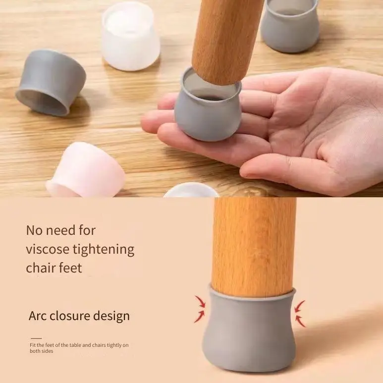 Table and Chair Foot Protective Cover Table Seat Silicone Foot Cover Wear-resistant Non-slip Table Universal Silent Non-slip