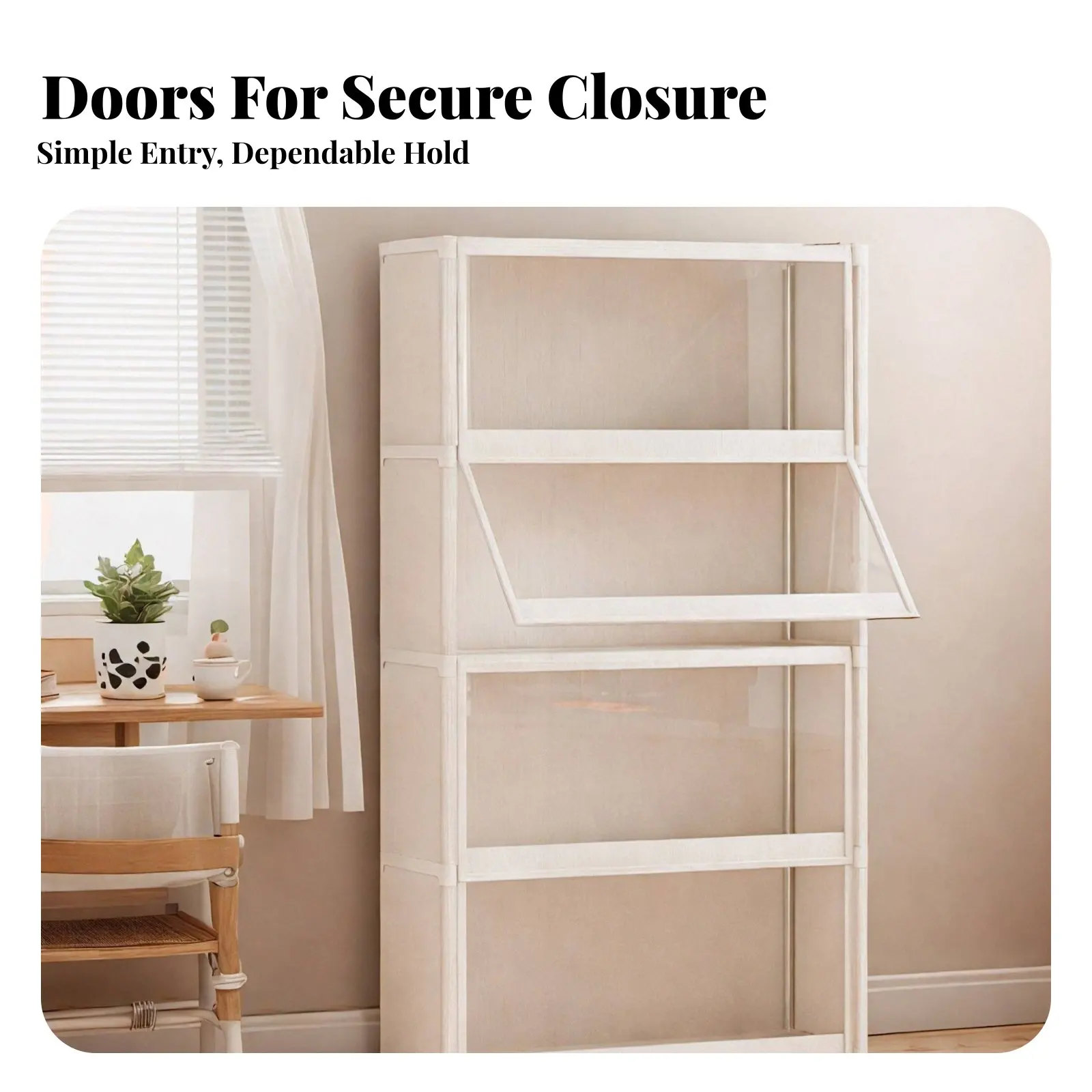 

Комбинированный стеллаж с дверцами, защищенный от пыли, высокий, многоярусный, компактный, экономит пространство