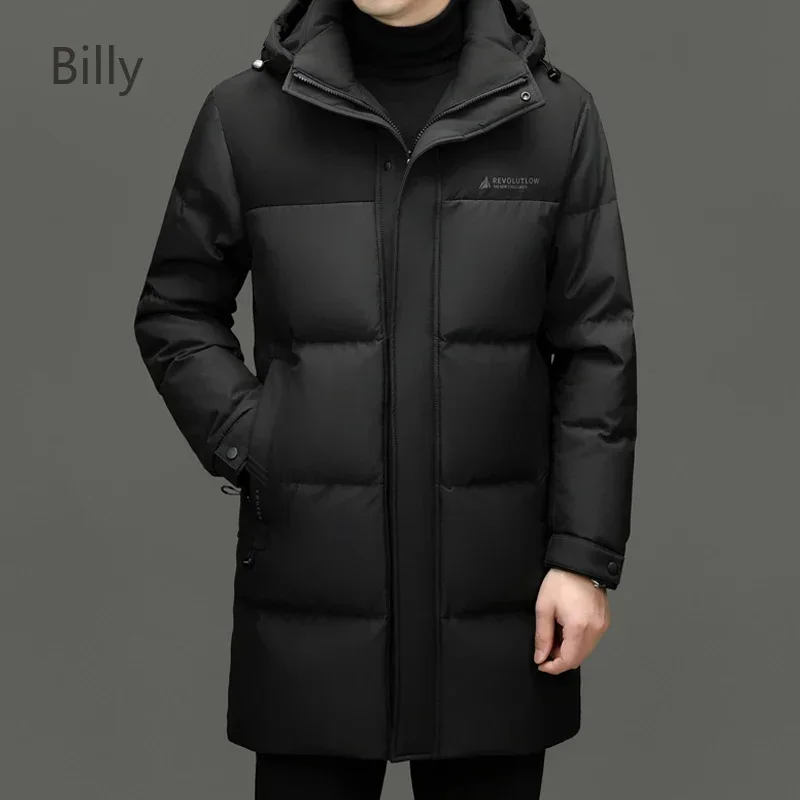 Long Down Jacket Man Duck Padding 2025 Male Winter Brand Padded Men's Cold Coat Clothing Casual Sack