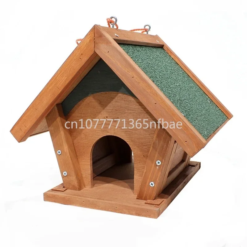 Pigeon Sparrow Bird Feeder Feed Box Bird Cage Balcony Villa Park Forest, Solid Wood Outdoor  Nest  Feeder