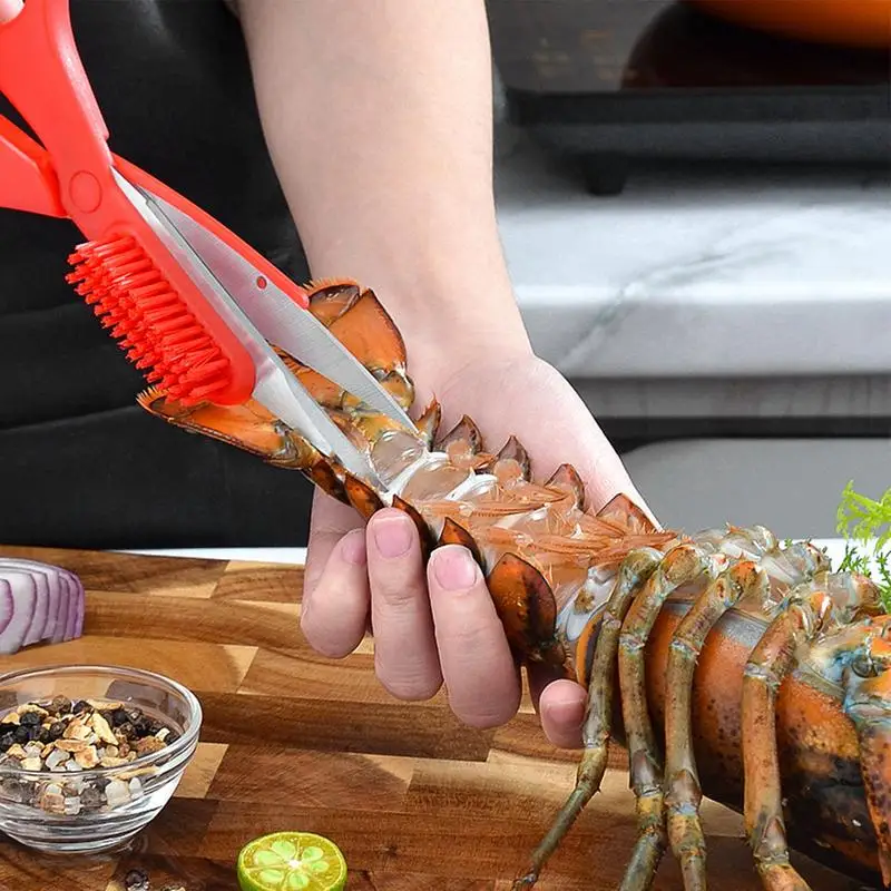 Kitchen Seafood Scissors Seafood Shears Crab Scissors Multifunctional Anti-Slip Seafood Tools Efficient Crab Legs Crackers And