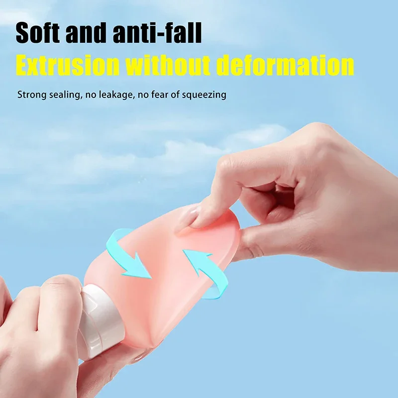 3/4 قطعة زجاجة إعادة الملء 60 مللي PE غسول الحاويات أنبوبة ضغط زجاجة فارغة المحمولة السفر مانعة للتسرب شامبو استحمام زجاجة هلام