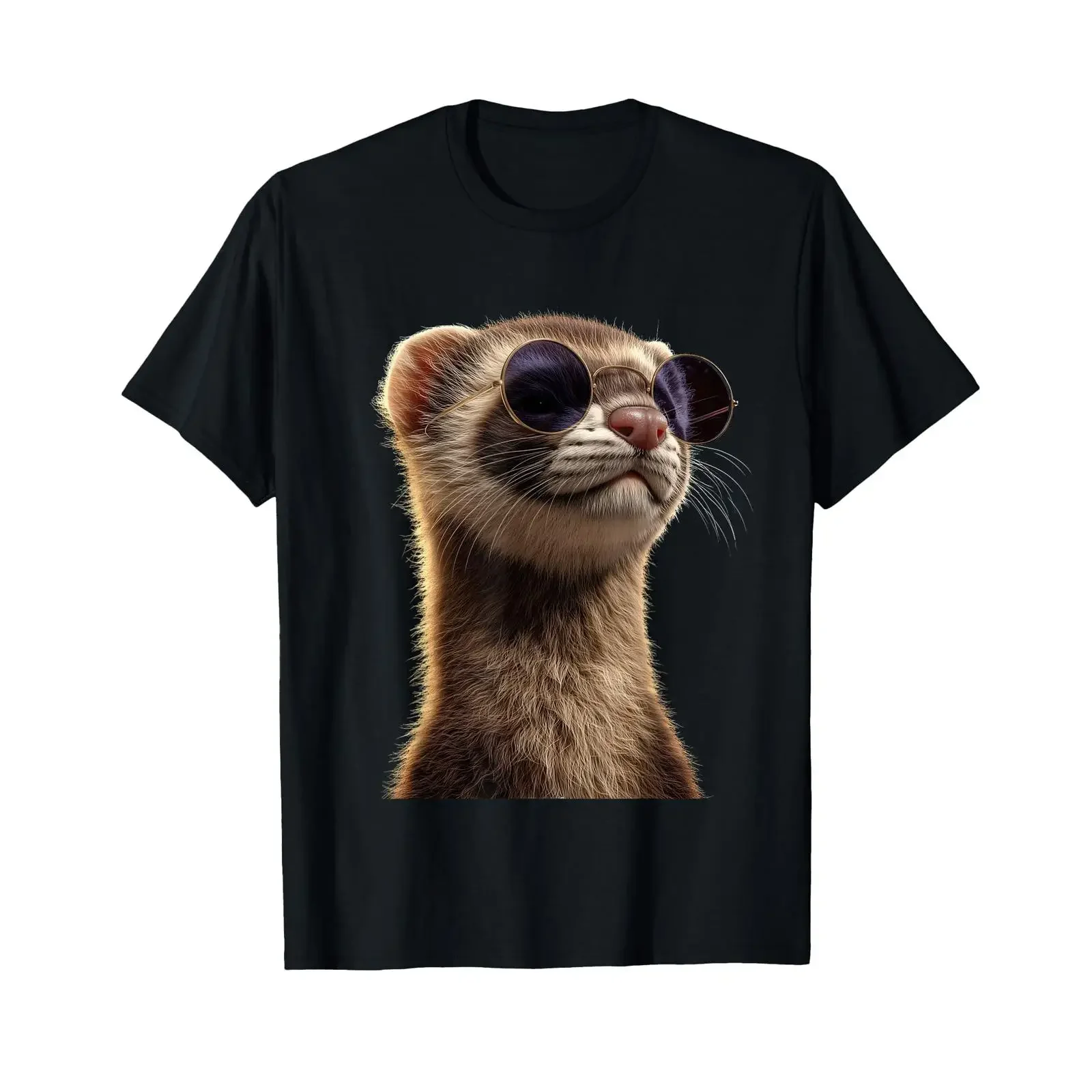 Ferret Iltis Marten Weasel Cute T Shirt vintage Washed streetwear graphic homme Comfortable Slightly Soft Stylish Casual