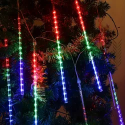 New Year Meteor Shower LED Fairy String Lights Festoon Street Garland Christmas Decorations for Home Wedding Decor 50/30CM