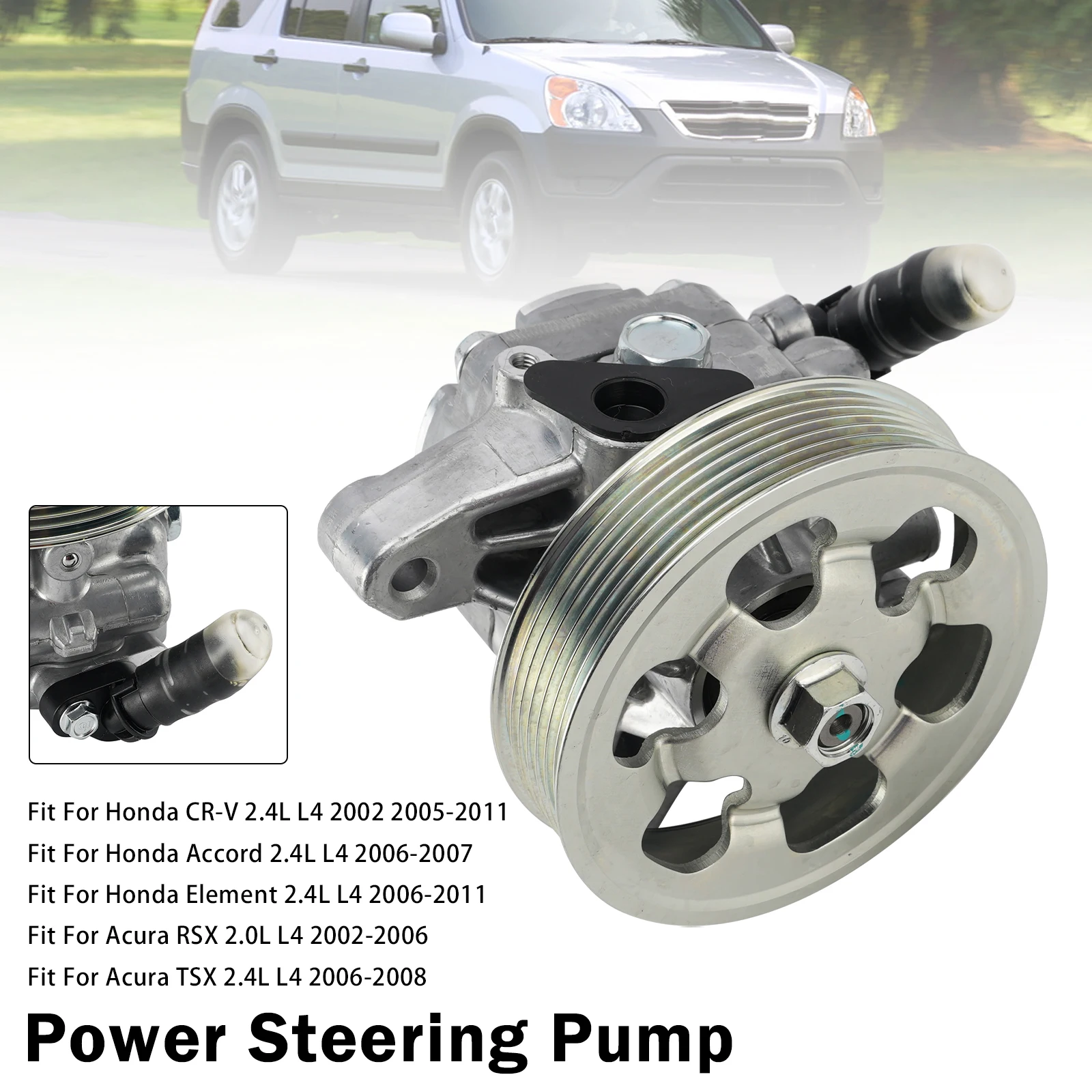 Artudatech Power Steering Pump For Honda Accord 2006-2007 Element 2006 2007 2008 2009 2010 2011 56110-RTA-003