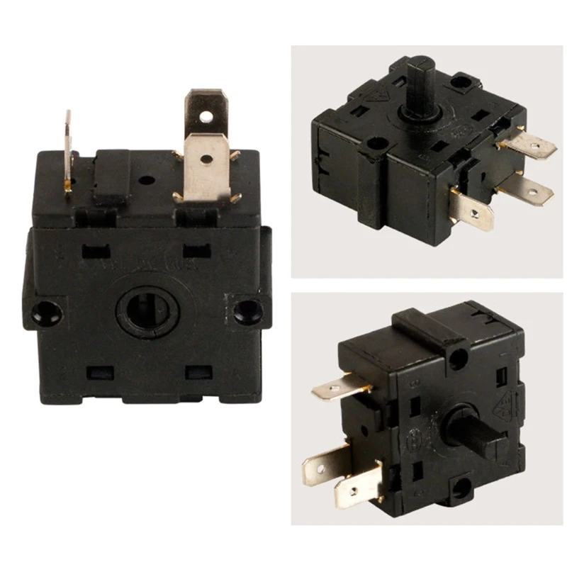 Calentador eléctrico habitación posición 3 pines 5 pines Selector interruptor giratorio 250V 16A calentador eléctrico
