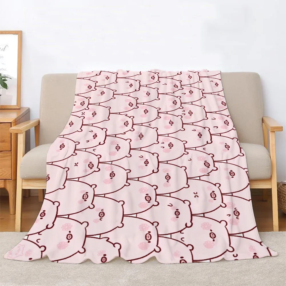 Pink Pig Throw Blanket 150x200 Thick Blankets for Winter Beach Towel Home Interior Microfiber Bedding Knitted Plaid Knee Nap Bed