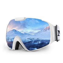 Ski Goggles,OTG Anti-Fog Snowboard Skate Snowmoblie Double Layer Spherical Lens Snow Goggles Men Women M4
