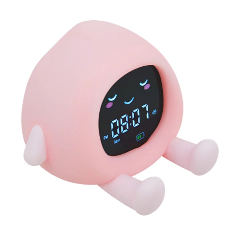 

Будильник для детей 6-в-1 в форме фруктов, часы для тренировки сна для малышей, милый сенсорный ночник для детской спальни-Y47A