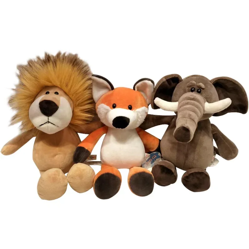 Forest animal plush toy fox elephant deer lion zebra dog monkey tiger leopard new cute jungle companion children\'s gift cartoon