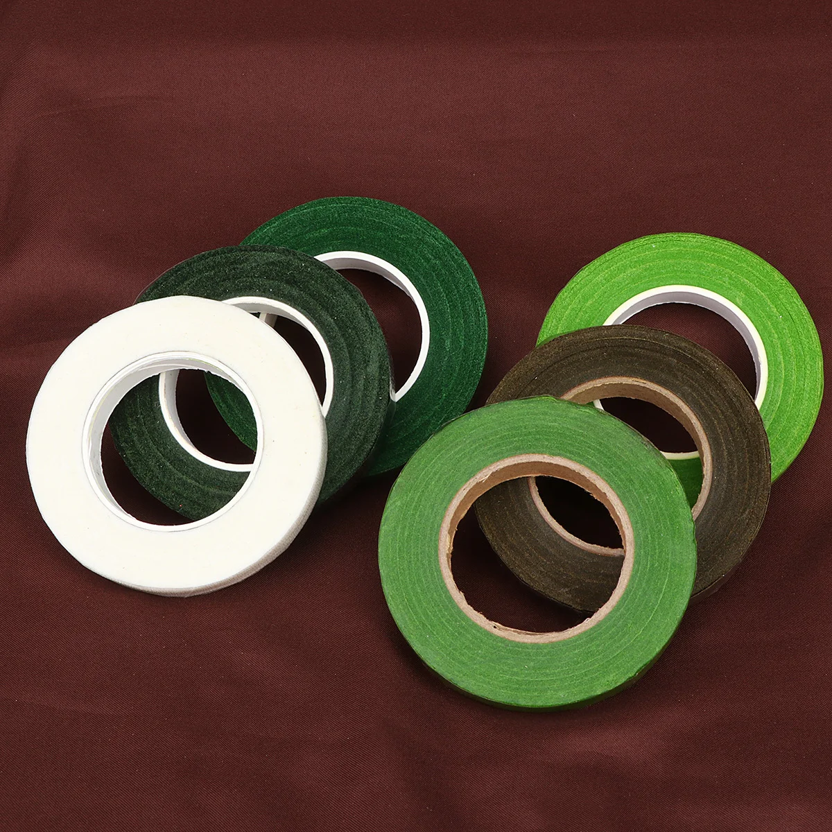 6 لفات من شريط الزهور الخضراء سهل الاستخدام شريط تشكيلة الزهور لأكاديل القصاصات ذاتية الصنع وأشرطة ملونة لتزيين العطلات #1